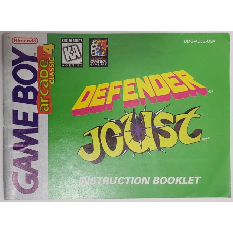 Arcade Classic No. 4: Defender/Joust (Nintendo Game Boy, 1995)